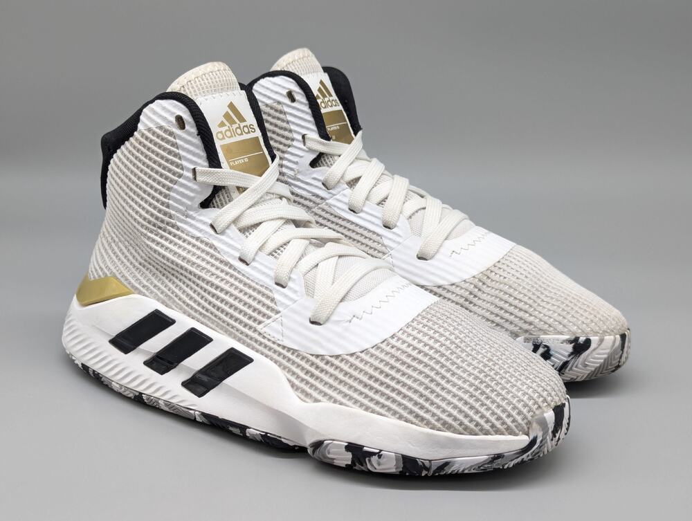 Adidas Men's Pro Bounce White Gold Metallic Basketball Shoes Sneakers Size 6